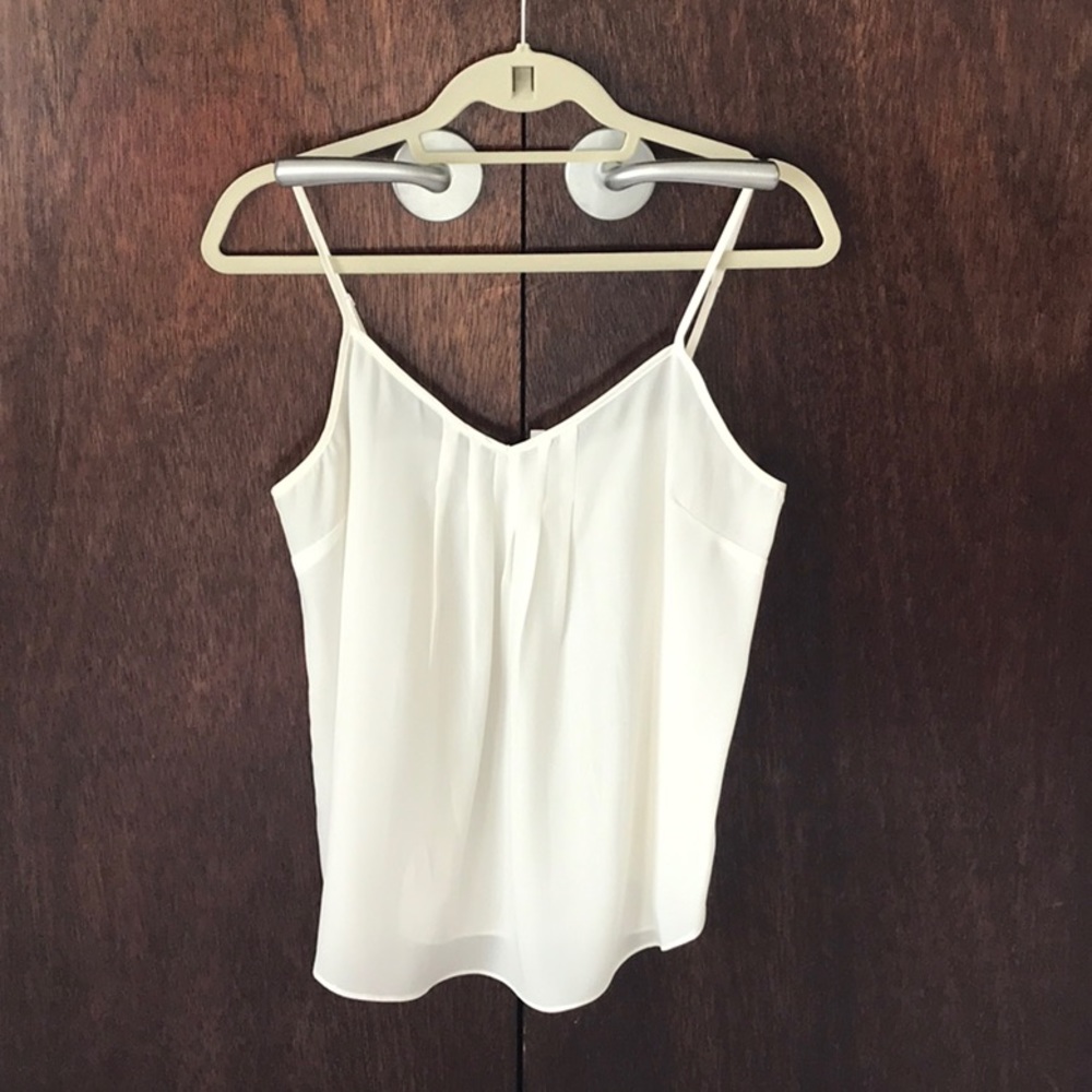 White Flowy Silk Aritzia Tank